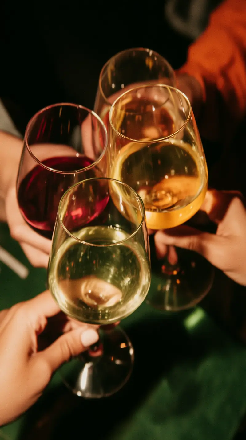 Brindisi con calici di vino durante l'evento NORD a Roma