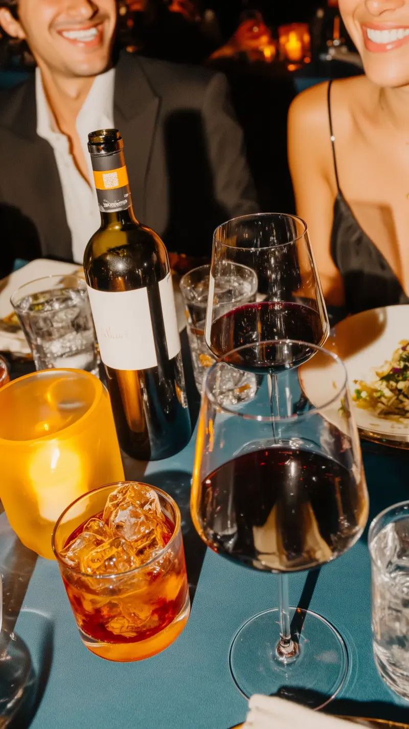 Bicchieri di cristallo e candele per una serata indimenticabile